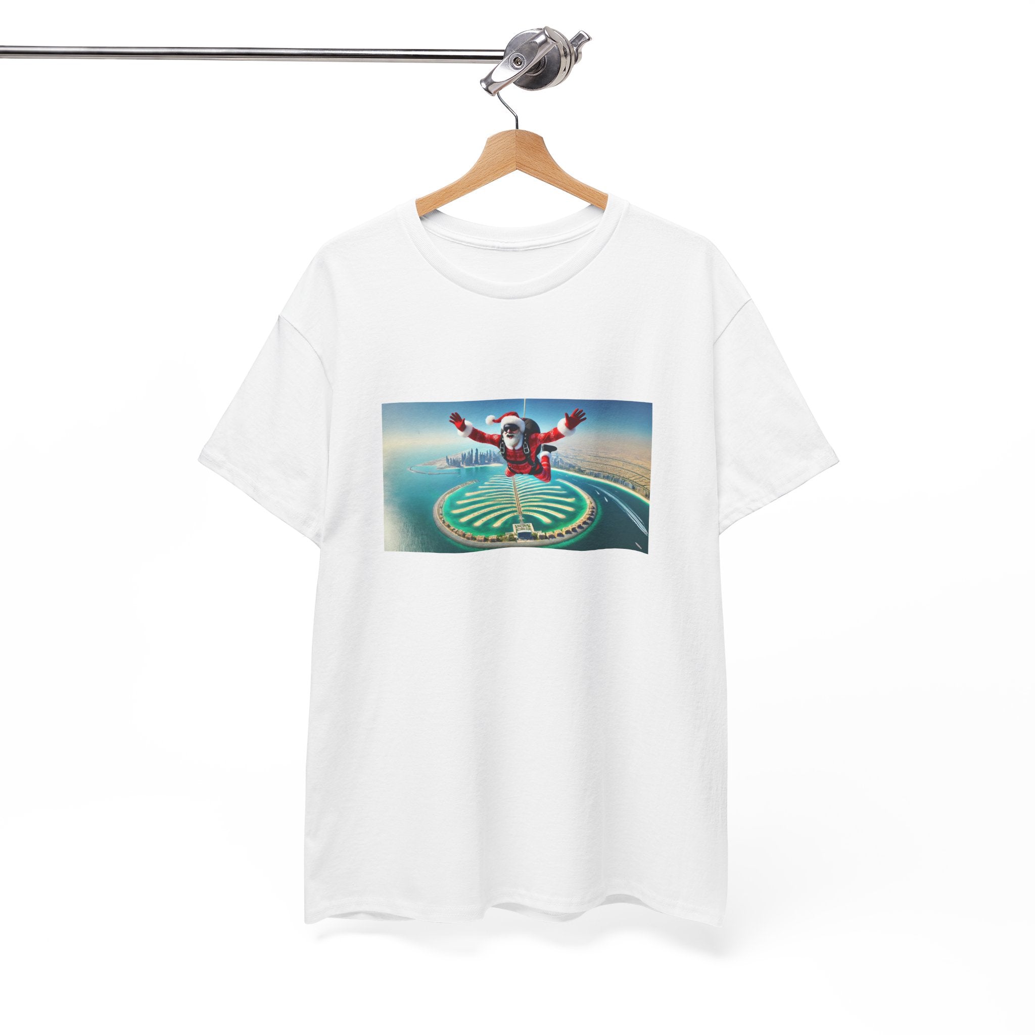 Sky diving Santa Unisex Cotton Tee